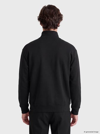 LCW Vision Siyah Dik Yaka Baskılı Erkek Kalın Sweatshirt