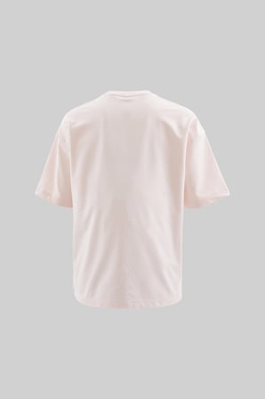 Erkek Basic Pamuklu Oversize Tişört Açık Pembe