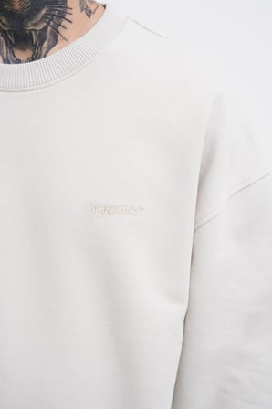 Erkek Basic Diagonal Swearshirt Uzay Grisi
