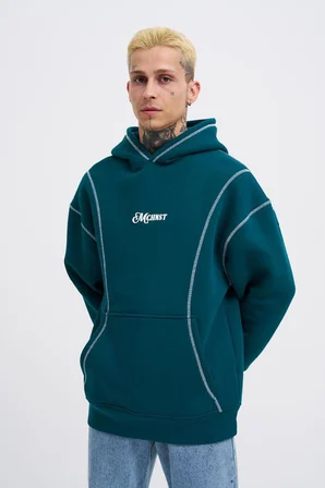 Erkek Straddie Hoodie Yağ Yeşili