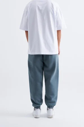 Erkek Relaxed Jogger Basic Eşofman Altı Mavi Duman