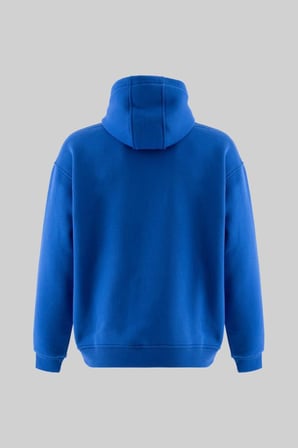 Erkek Ornamental Nakışlı Şardonlu Kapüşonlu Sweatshirt Açık Mavi