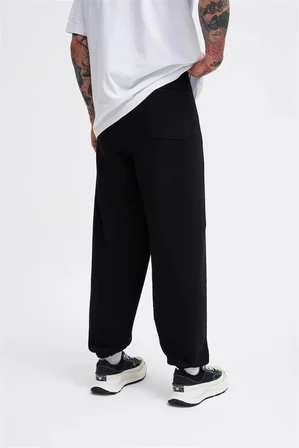 Erkek Basic Diagonel Jogger Eşofman Altı Siyah