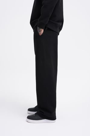 Erkek Basic Diagonal Baggy Eşofman Altı Siyah