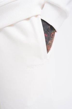 Erkek Basic Diagonal Baggy Eşofman Altı Ekru