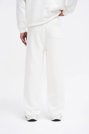 Erkek Basic Diagonal Baggy Eşofman Altı Ekru
