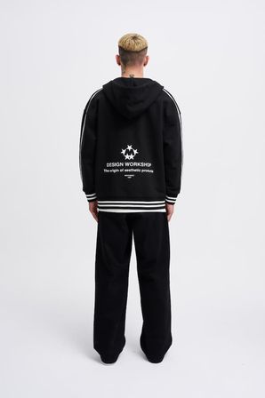Erkek M Star Logo Zip Jacket Siyah