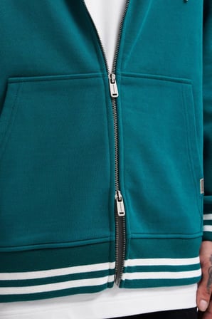 Erkek M Star Logo Zip Jacket Yağ Yeşili