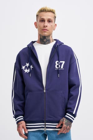 Erkek M Star Logo Zip Jacket Gece Mavisi