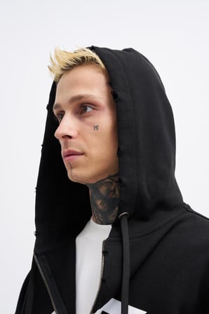 Erkek M Logo Zip Jacket Siyah