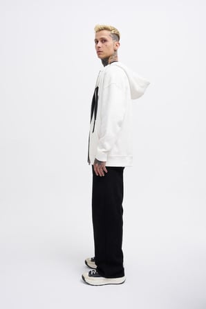Erkek M Logo Zip Jacket Ekru