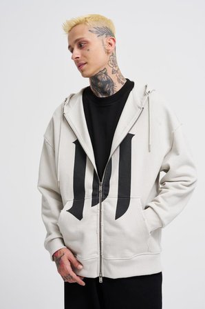 Erkek M Logo Zip Jacket Uzay Grisi