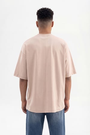 Erkek Basic Super Pamuklu Oversize Tişört Taş