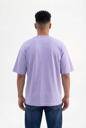 Erkek Basic Super Pamuklu Oversize Tişört Lila