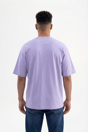 Erkek Basic Super Pamuklu Oversize Tişört Lila