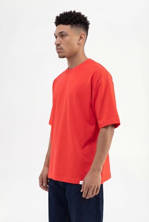 Erkek Basic Super Pamuklu Oversize Tişört Nar