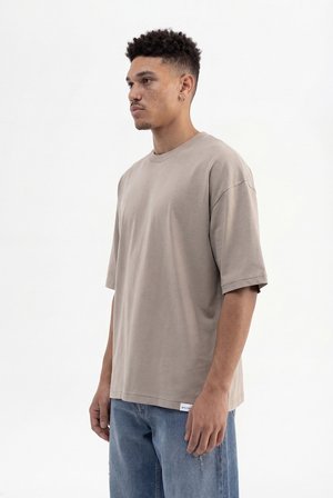 Erkek Basic Super Pamuklu Oversize Tişört Haki