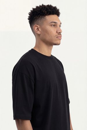Erkek Basic Super Pamuklu Oversize Tişört Siyah