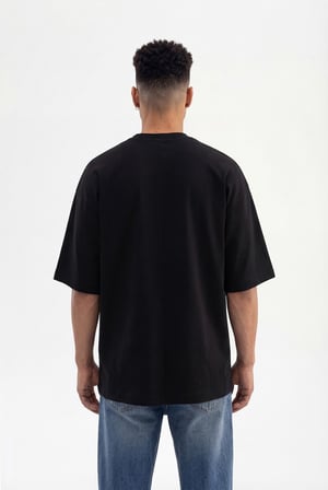 Erkek Basic Super Pamuklu Oversize Tişört Siyah