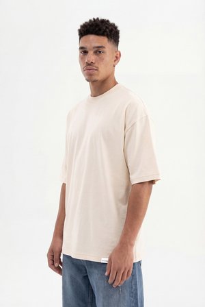 Erkek Basic Super Pamuklu Oversize Tişört Tereyağı