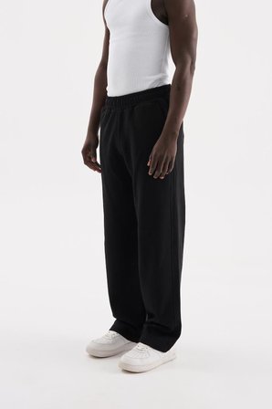 Erkek Diegonal Oversize Baggy Eşofman Altı Siyah