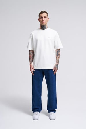 Erkek Relaxed Baggy Jean Pantolon Koyu Mavi