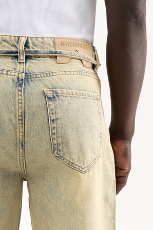 Erkek Oversize Baggy Yıkamalı Jean Pantolon Mint Yeşili
