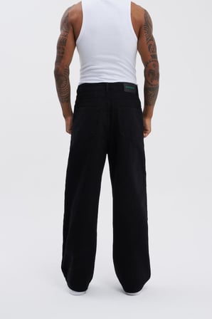 Erkek Oversize Baggy Jean Pantolon Siyah