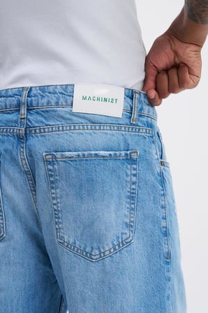 Erkek Machinist Loose Fit Jean Pantolon Açık Mavi