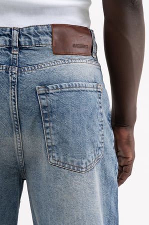 Erkek Effected Velvet Baggy Jean Pantolon Açık Gümüş