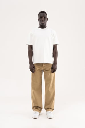 Erkek Soft Surfaced Baggy Relaxed Jean Pantolon Kahverengi
