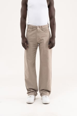 Erkek Soft Surfaced Baggy Relaxed Jean Pantolon Gri