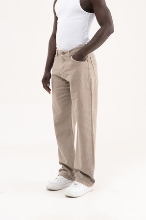 Erkek Soft Surfaced Baggy Relaxed Jean Pantolon Gri