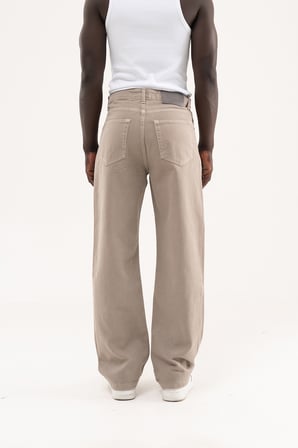 Erkek Soft Surfaced Baggy Relaxed Jean Pantolon Gri