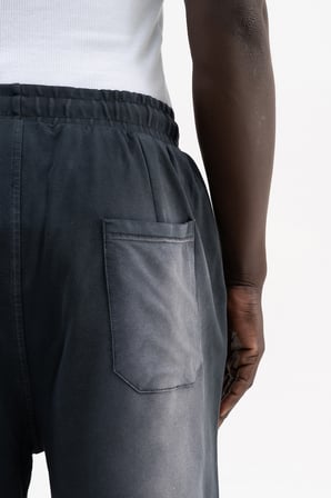 Erkek Degrade Yıkamalı Oversize Şort Siyah