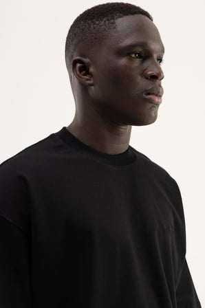 Erkek Basic İnterlok Oversize Tişört Siyah