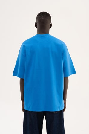 Erkek Basic İnterlok Oversize Tişört Açık Mavi