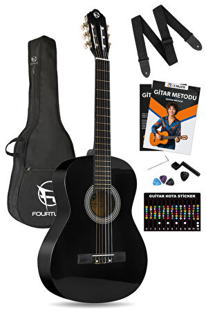 Fourtune Luca C-180BK Siyah Klasik Gitar Seti 4/4 Sap Ayarlı 