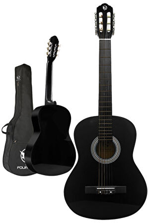 Fourtune Luca C-180BK Siyah Klasik Gitar Seti 4/4 Sap Ayarlı 