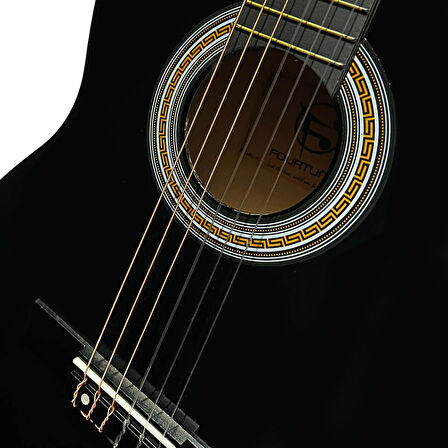Fourtune Luca CW-200BK Siyah Kesik Kasa Klasik Gitar Seti 4/4 Sap Ayarlı (Cutaway)