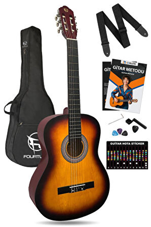 Fourtune Luca C-180SB Sunburst Klasik Gitar Seti 4/4 Sap Ayarlı 