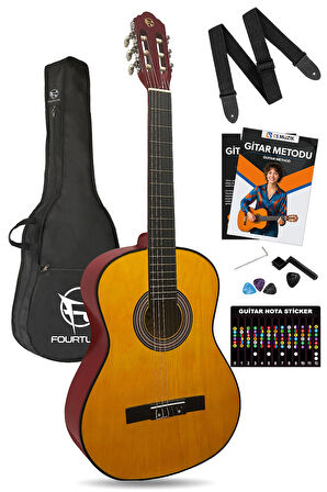 Fourtune Luca C-180OR Turuncu Klasik Gitar Seti 4/4 Sap Ayarlı 