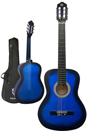 Fourtune Luca C-180BL Mavi Klasik Gitar Seti 4/4 Sap Ayarlı 