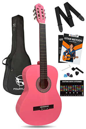 Fourtune Luca C-180PK Pembe Klasik Gitar Seti 4/4 Sap Ayarlı 