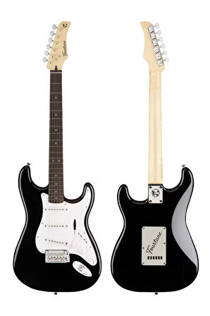 Fourtune Atlas EG-1000WB Gül Klavye Strat Kasa SSS Elektro Gitar Seti (Siyah Beyaz)