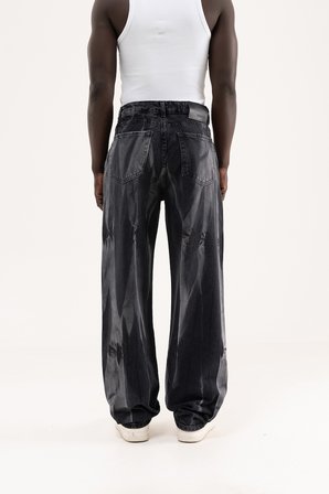 Erkek Baggy Jean Pantolon Siyah