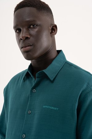 Erkek Basic Uzun Kollu Cotton Gömlek Yağ Yeşili