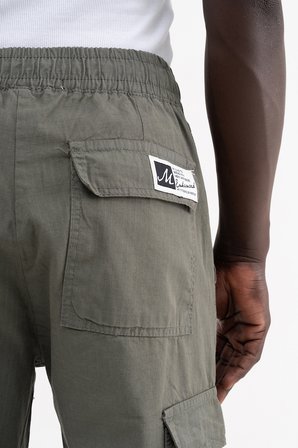 Erkek Cepli Kargo Baggy Jean Pantolon Haki