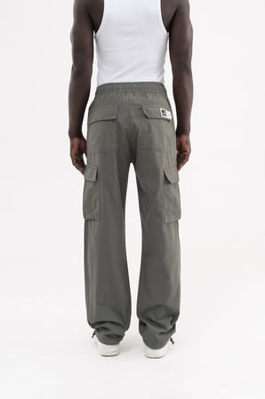 Erkek Cepli Kargo Baggy Jean Pantolon Haki