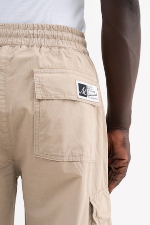 Erkek Cepli Kargo Baggy Jean Pantolon Bej